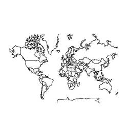 Coloriage gratuit Carte du Monde (Géographie et Lieux) #179906 à colorier aux crayons