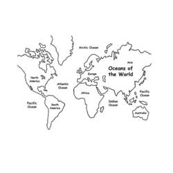 Dessin Carte du Monde (Géographie et Lieux) #179907 à colorier pour petits et grands