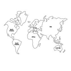 Coloriage imprimable Carte du Monde (Géographie et Lieux) #179909 à colorier gratuitement