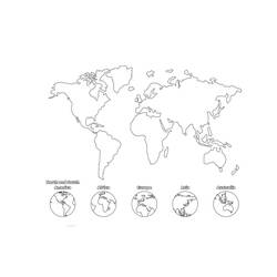 Coloriage à imprimer Carte du Monde (Géographie et Lieux) #179916 pour enfants et adultes