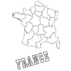 Coloriage Carte de France avec ses régions