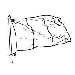 Coloriage Drapeau de la France flottant au vent