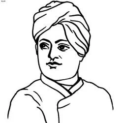 Coloriage Vivekananda en portrait avec turban