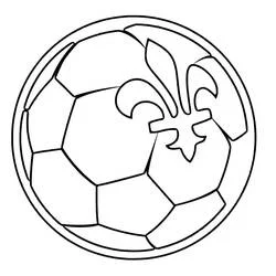Coloriage Ballon de soccer avec fleur de lys