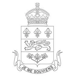 Coloriage Armoiries du Québec avec couronne et devise