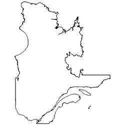Coloriage Carte du Québec en contour
