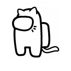 Coloriage Among Us en chaton