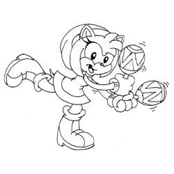 Coloriage Amy Rose jouant des maracas