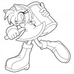 Coloriage Amy Rose brandissant son marteau