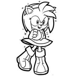 Coloriage Amy Rose posant avec un grand sourire