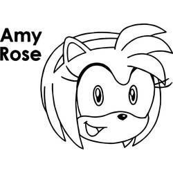 Coloriage Amy Rose visage souriant en gros plan