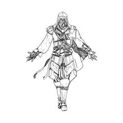 Coloriage Assassin's Creed en position les bras écartés