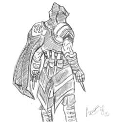 Coloriage Assassin's Creed guerrier vu de dos
