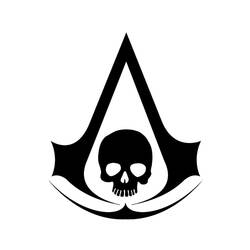 Coloriage Assassin's Creed emblème Black Flag avec crâne