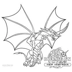 Coloriage Bakugan Drago déployant ses ailes