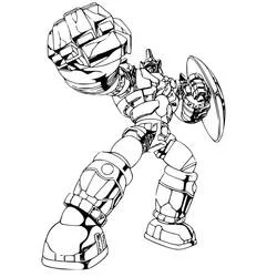Coloriage Bakugan guerrier en position de combat