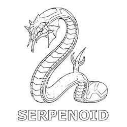 Coloriage Bakugan Serpenoid enroulé en forme de serpent