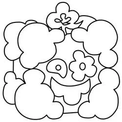 Coloriage Fruit Fumée avec un visage souriant