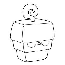 Coloriage Blox Fruits fruit avec une tige en spirale