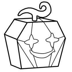 Coloriage Fruit Diamant Blox Fruits au visage souriant