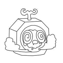 Coloriage Portail Blox Fruits au visage aux yeux en spirale