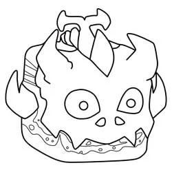 Coloriage Blox Fruits tête de monstre hérissée