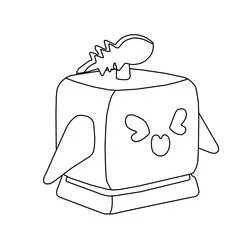 Coloriage Blox Fruits fusée en forme de cube