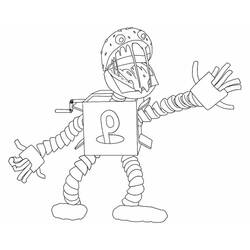 Coloriage Boxy Boo saluant avec un grand sourire