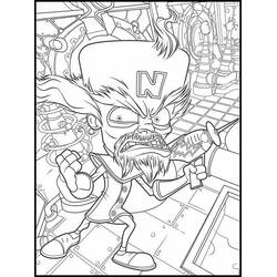 Coloriage Docteur Neo Cortex dans son laboratoire