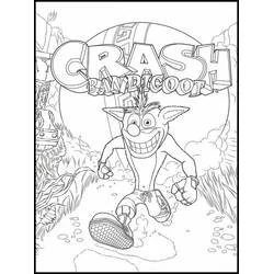 Coloriage Crash Bandicoot courant dans la jungle