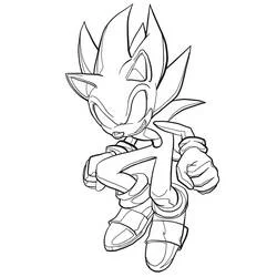 Coloriage Dark Sonic en pleine course dynamique