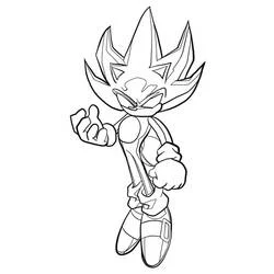 Coloriage Dark Sonic en position de combat