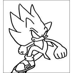 Coloriage Dark Sonic en position de combat