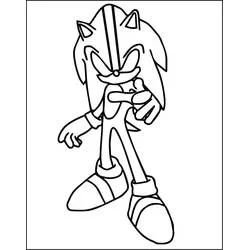 Coloriage Dark Sonic en position dynamique