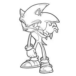 Coloriage Dark Sonic en position de profil
