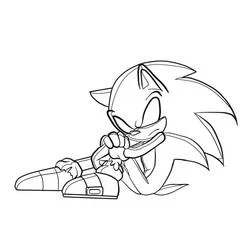 Coloriage Dark Sonic en position d'attaque