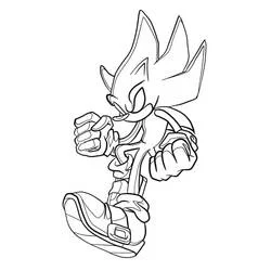 Coloriage Dark Sonic en position d'attaque