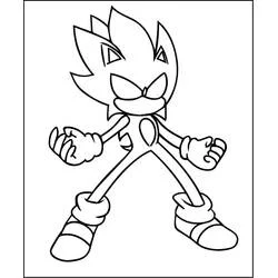 Coloriage Dark Sonic dans une pose assurée