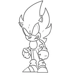 Coloriage Dark Sonic en colère et déterminé