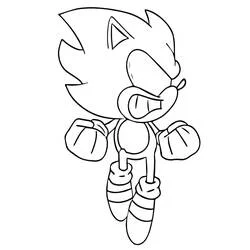 Coloriage Dark Sonic en position d'action