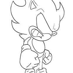 Coloriage Dark Sonic en pose d'action dynamique