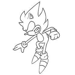 Coloriage Dark Sonic en position de combat