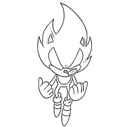 Coloriage Dark Sonic avec ses cheveux de flammes