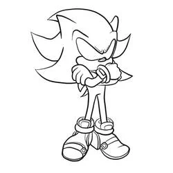 Coloriage Dark Sonic en pose confiante