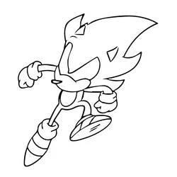 Coloriage Dark Sonic en position dynamique