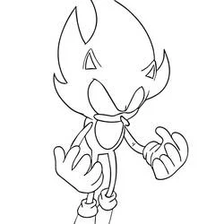 Coloriage Dark Sonic dans une pose espiègle