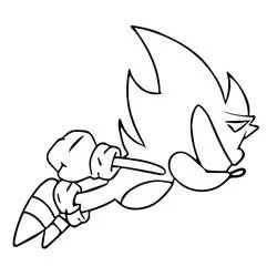 Coloriage Dark Sonic en position d'action