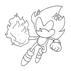 Coloriage Dark Sonic en position de combat
