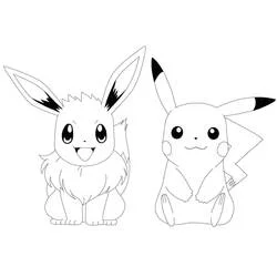 Evoli (Eevee) - Coloriages gratuits à imprimer