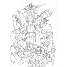 Coloriage Groupe de héros de Final Fantasy 7
